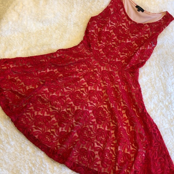 Soprano Red Fit & Flair Dress - Picture 1 of 8